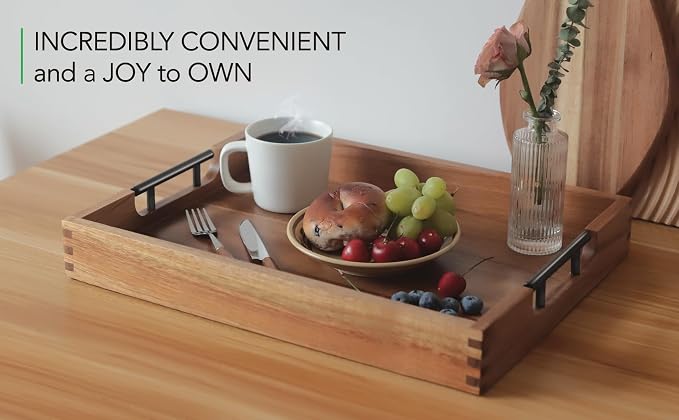 Joy&Grace Acacia Wood Ottoman Tray - Image 6