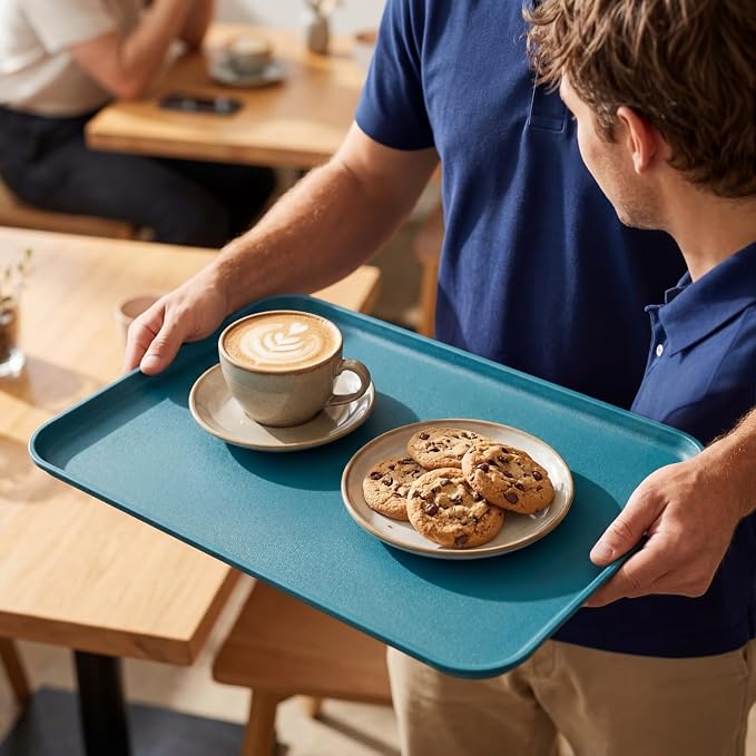 Lyellfe 8 Pack Fast Food Serving Tray, 15 by 10-Inch | Wheat Straw Cafeteria - Image 7
