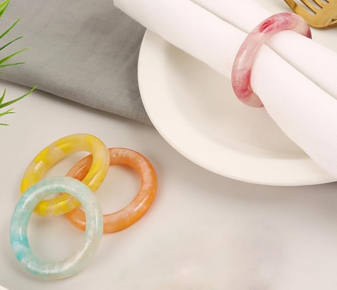 Epoxy Resin Napkin Rings, Pastel | Smooth polished finish, farmhouse modern - Image 6