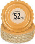 52 Pcs Orange Paper Plates 7 Inch Scalloped Dessert Plates by Polinook-TheAnswerToEveryClutteredSpace