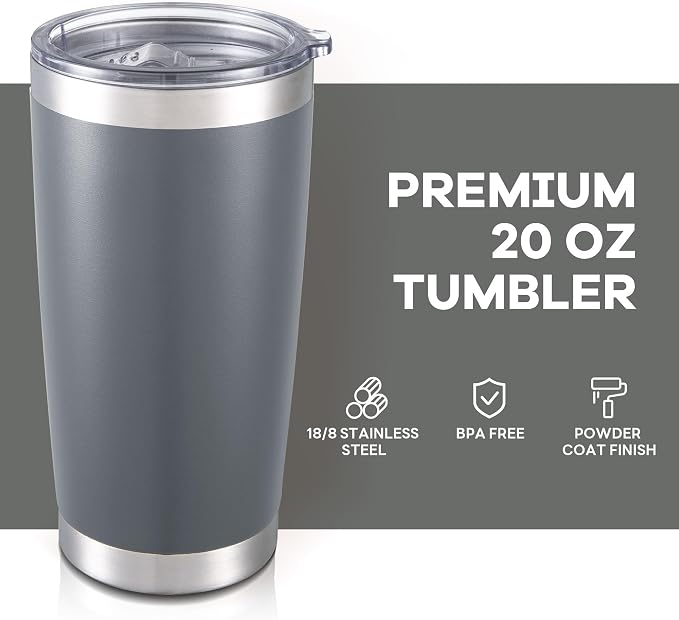 20 oz Tumbler with Lid Stainless Steel Insulated Tumblers Bulk Cups Mug | - Image 2