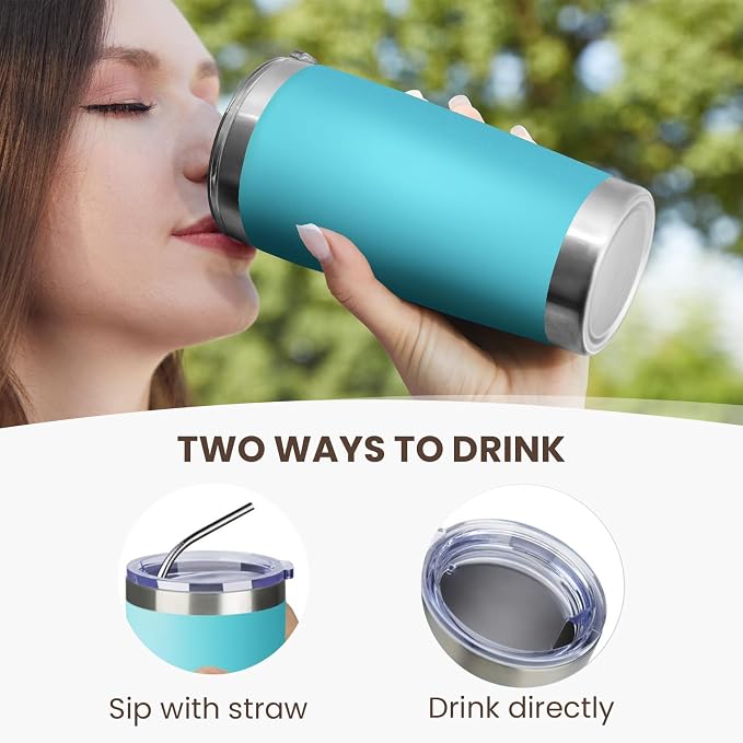 MEWAY 20oz Tumbler Cup Double Wall Vacuum Insulated Travel Mug Bulk, Stainless - Image 3