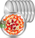 Stainless Steel Plates, 8 Set 6.7 inch 304 Metal Food Serving Plate, Reusable by Offiper