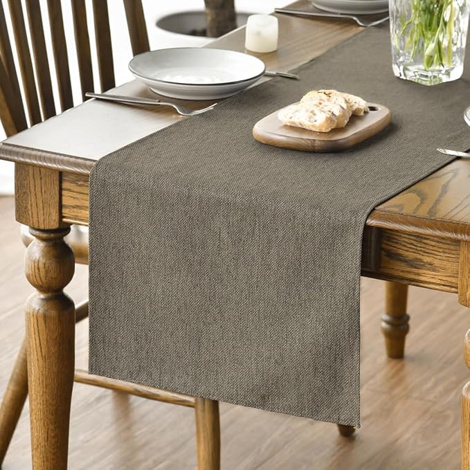 Artoid Mode Coffee Brown Table Runner, Seasonal Fall Washable Kitchen Dining by ArtoidMode