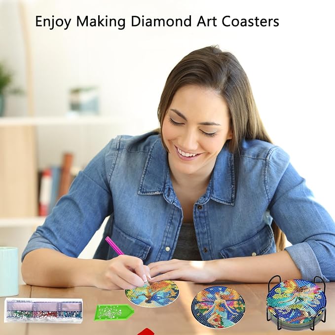 TDOOW Diamond Art Coasters Kits, Coaster Art Kits - Image 4