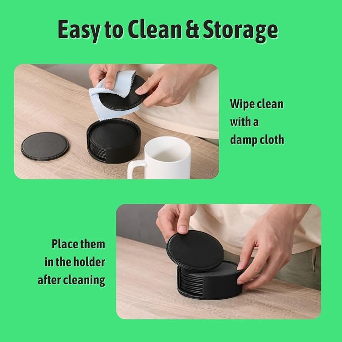 Drink Coasters with Holder, Elegant Home Decor & Handmade Housewarming Gift - Image 4