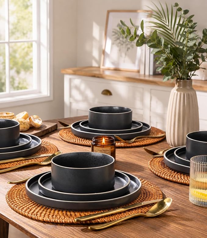 LERATIO Ceramic Dinner Plates Set of 6, 10.25 inch Large ceramic plates | - Image 7