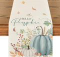 Artoid Mode 210 GSM Fall Table Runner 13x36 Inch Home Party Decor | Aqua Hello by ArtoidMode