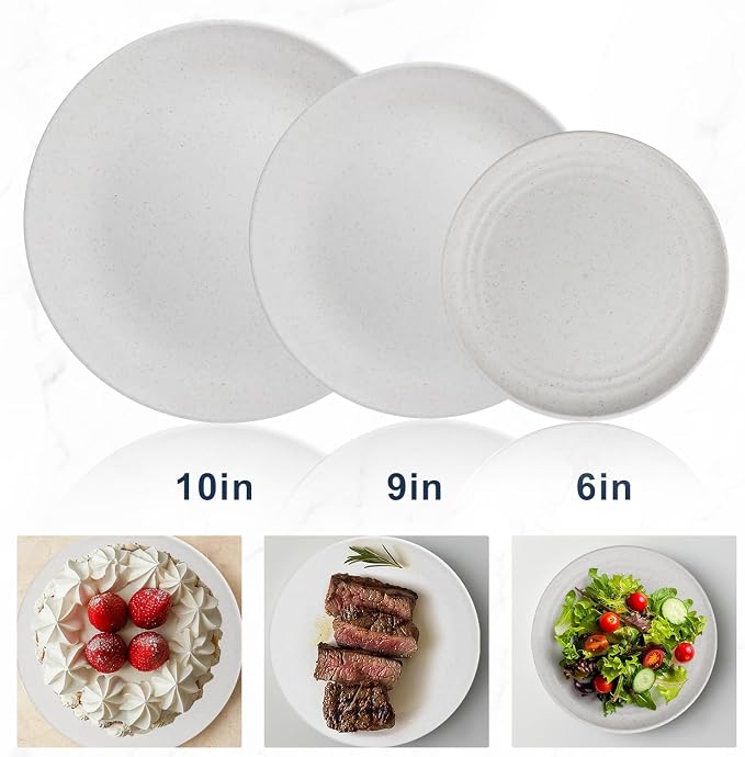 Wheat straw bowl and plate sets of 40 - Image 2