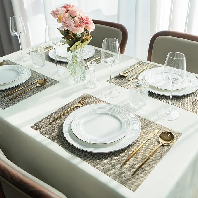 Placemats Set of 8 Vinyl/Plastic Woven Place Mats - Image 6