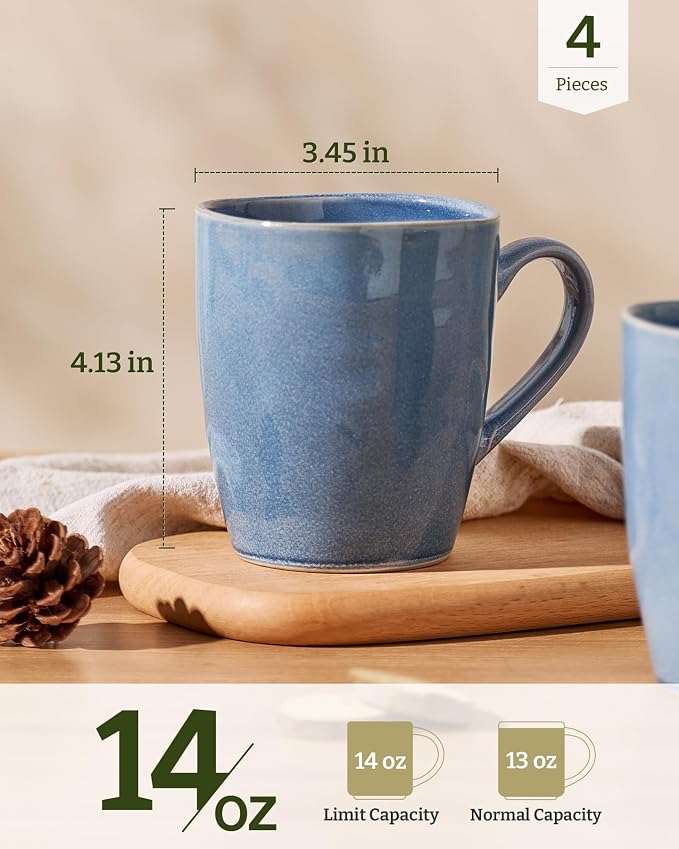 famiware Aurora Coffee Mugs, 14oz Mug Set of 4, Stoneware Mug, Cups - Image 4