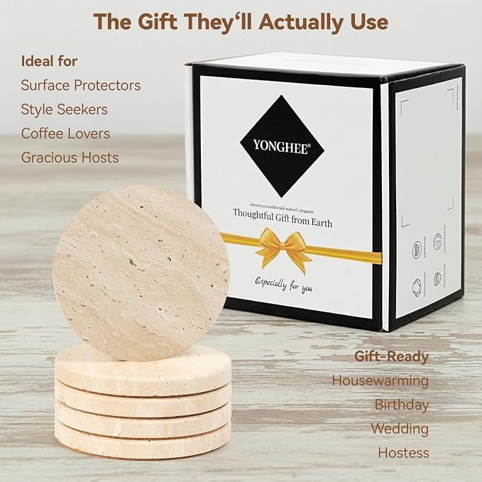 Italy Travertine Coasters Set of 5 - Image 7