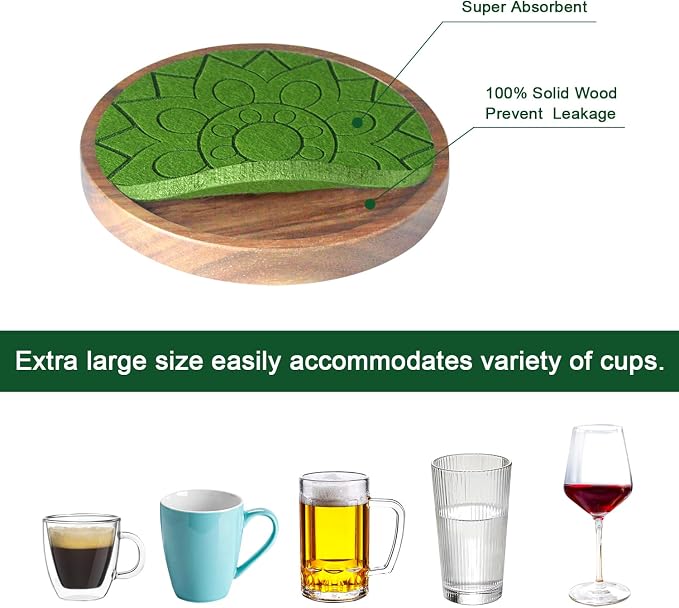 Coasters for Drinks Absorbent 5 Pack, Coasters for Coffee Table - Image 6