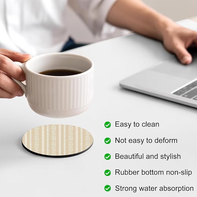 Modern Minimalist Coasters Set of 2, Absorbent Coasters - Image 4