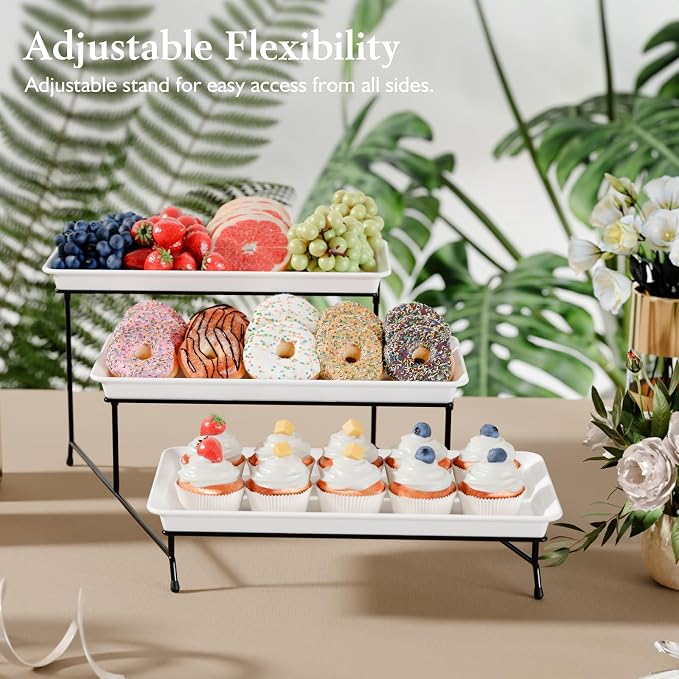 Bumusty 3-Tier Melamine Serving Tray Set, 14 x 7 in, Birthdays and Holidays - Image 5