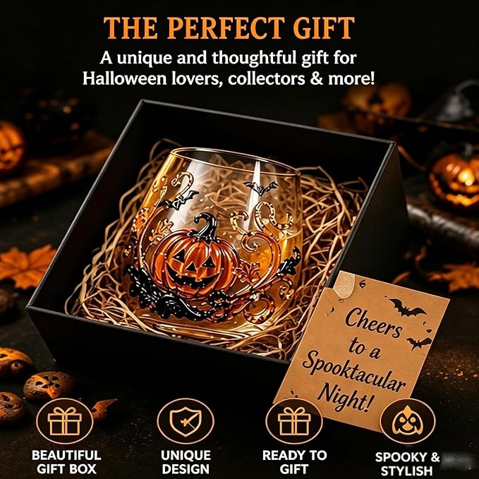 3D Halloween Artisan Glassware Collection, Gothic Halloween Glass Cups - Image 7