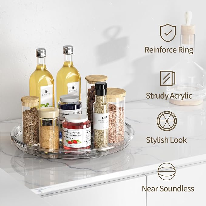 LAMU 4 Pack Lazy Susan Organizer Turntable - Image 5