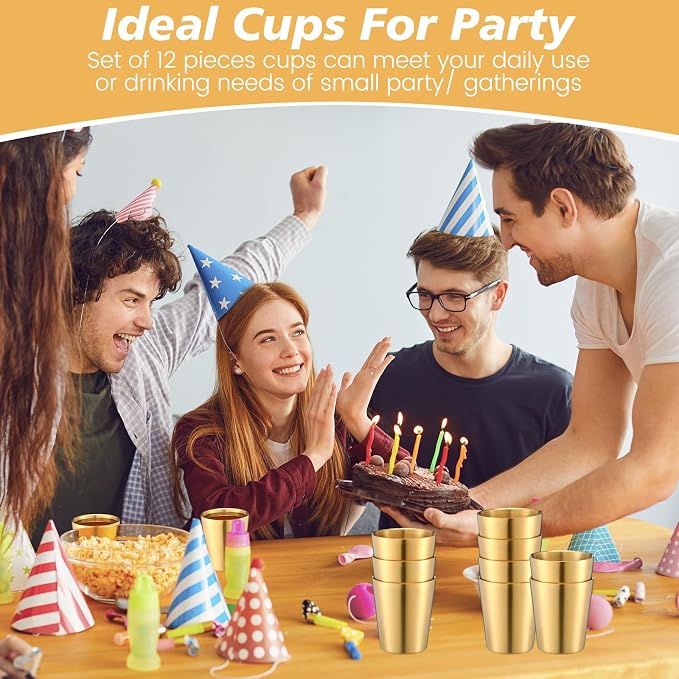 Amyhill 12 Pieces Stainless Steel Cups Double Wall Tumbler Glasses Stackable - Image 5