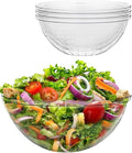 BESTVIP 150 Oz Clear Plastic Serving Bowls, 4 Pack | 11.6-Inch Disposable & by Bestvip