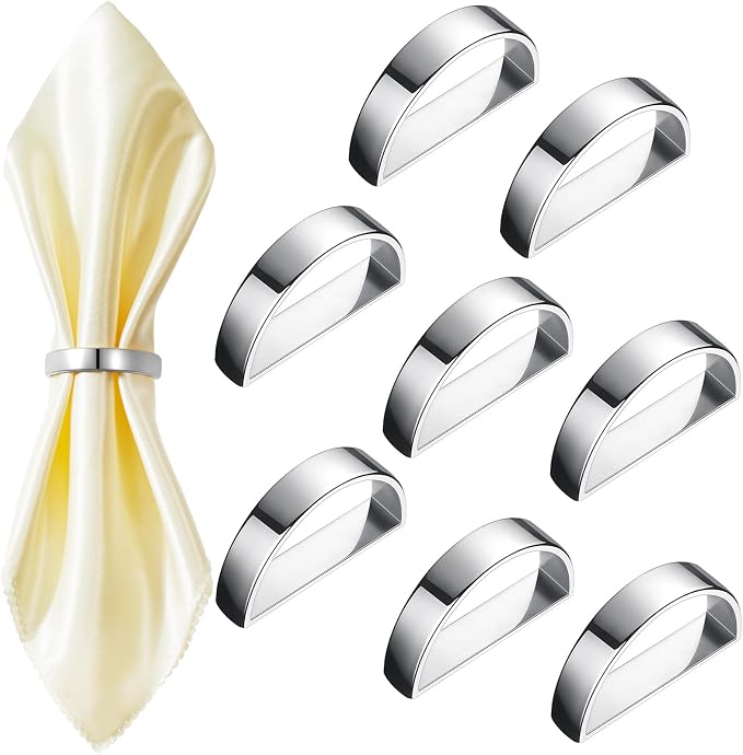 20 Pcs Stainless Steel Napkin Rings Metal Napkin Ring Holders Fall Thanksgiving by CHENGU