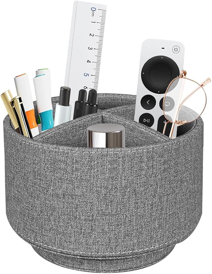 Pen Holder for Desk Organizers and Accessories, 360 Swivel TV Remote Control by BIBELUN