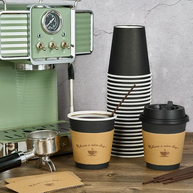 LITOPAK 100 Pack 10 oz Paper Coffee Cups - Image 5