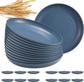 HEYCOME 12 Pcs Unbreakable Deep Dinner Plates Set, 10 inch Reusable Plastic by StayHealthyStayHappy