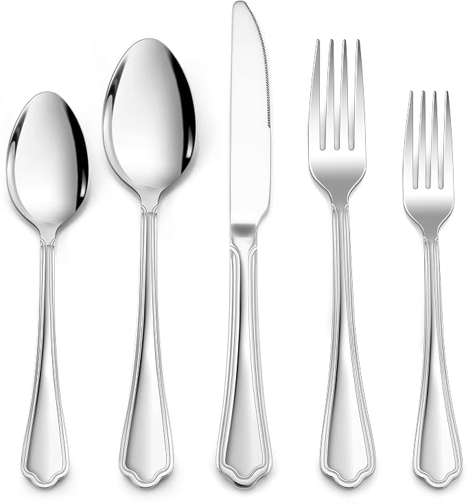 LIANYU 40-Piece Silverware Flatware Set by LIANYU