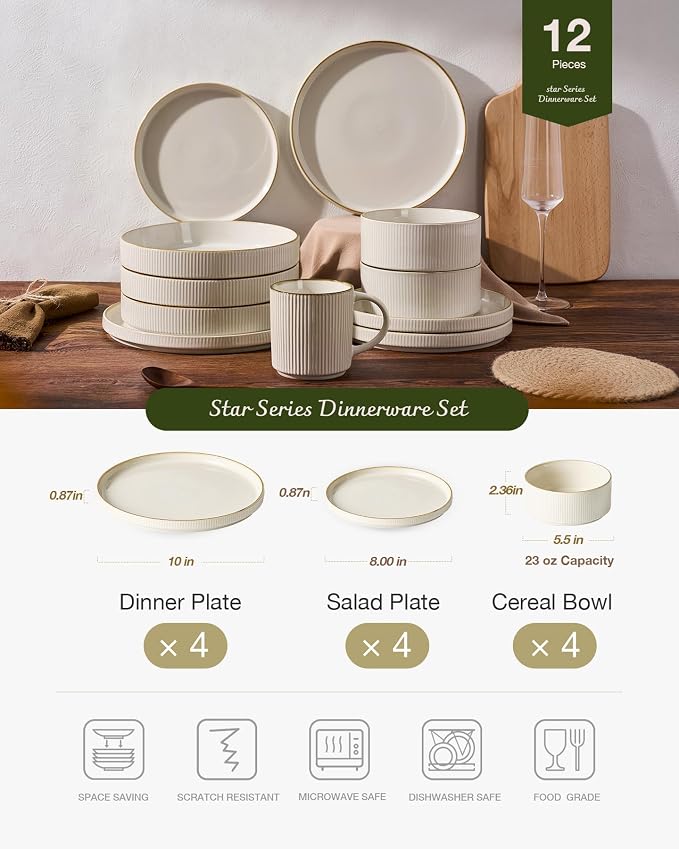 Famiware Star Stoneware Dinnerware Sets - Image 3