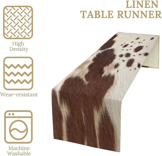 Cow Print Table Runner, 13x60 Inch - Image 4