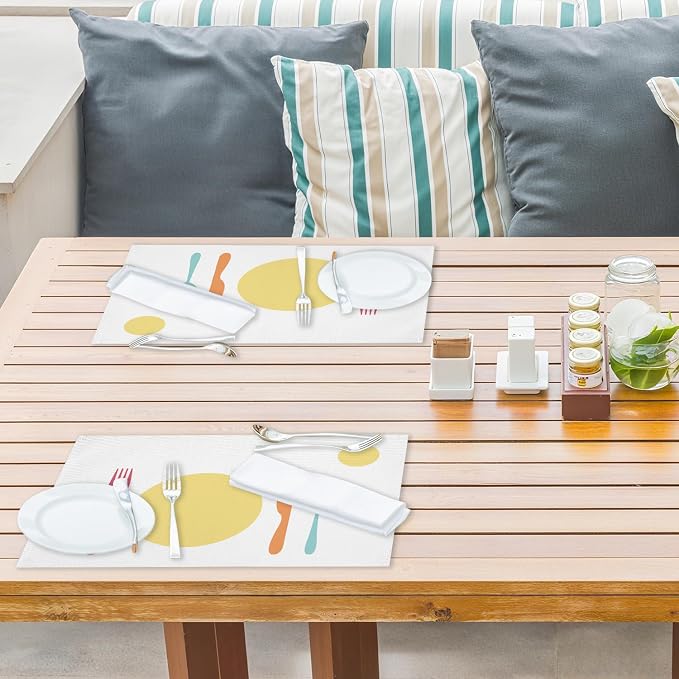 Toddlers Placemats Set of 4, Washable Heat Resistant Placemats - Image 4