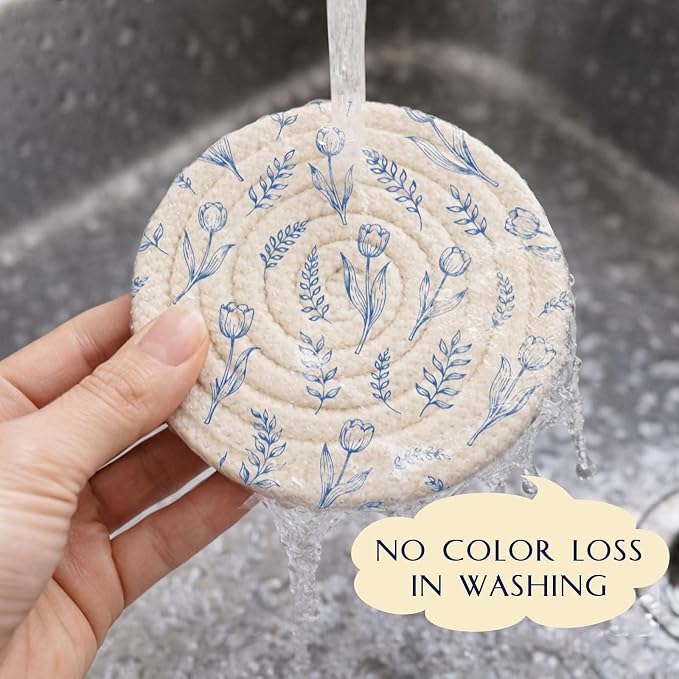 Cotton Woven Coaster Set of 9, 4.3In Fabric Coasters - Image 4