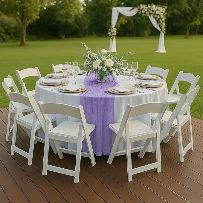 10FT Lilac Purple Cheesecloth Table Runner 120 Inch Rustic Boho Gauze Cheese - Image 5
