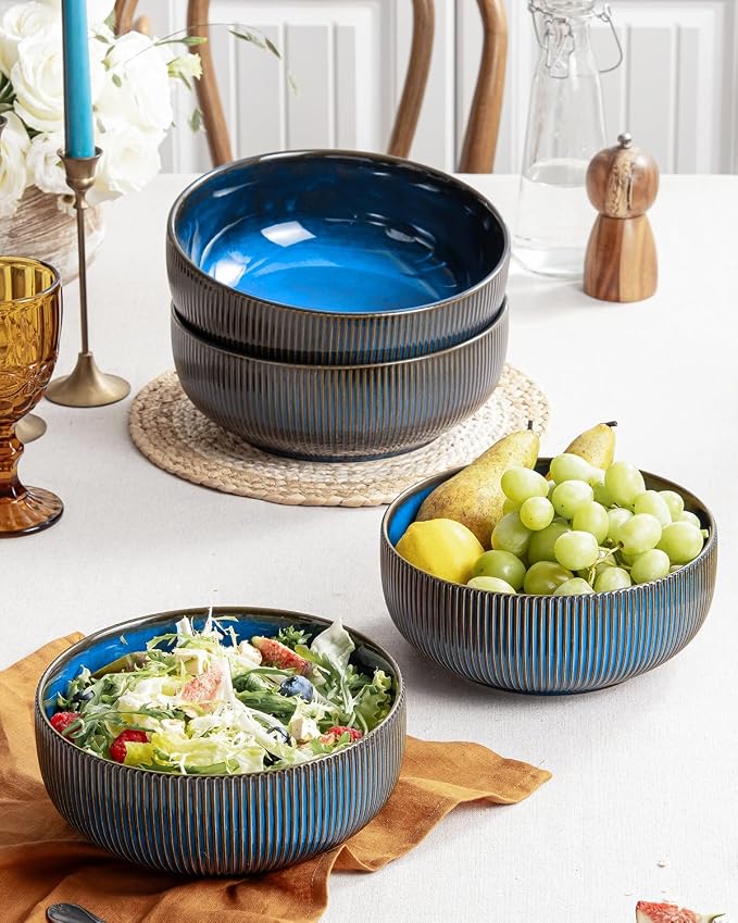 getstar Large Serving Bowls, Ceramic Salad Bowl Set of 2, Microwave and - Image 6