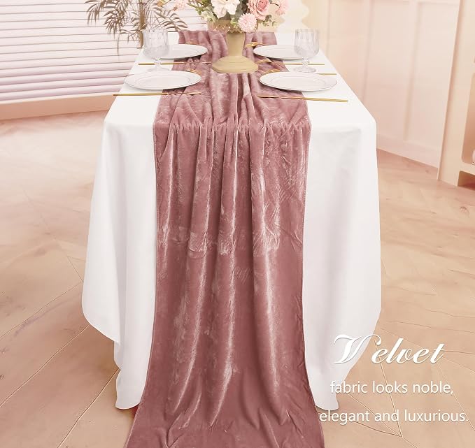 Velvet Table Runner 20 x 120 Inches 10ft Luxurious Thick Soft Velvet - Image 5