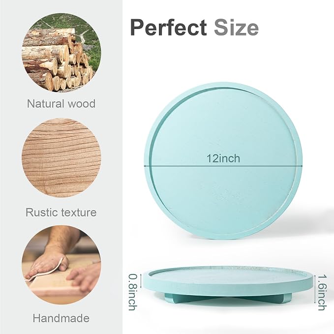Round Decorative Tray Farmhouse Kitchen Decor Soap Dish, Lightweight, Easy Clean - Image 6