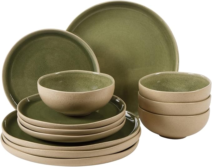 Gibson Elite Manila Bay 12-Piece Stoneware Dinnerware Set, Service by GibsonHomewares