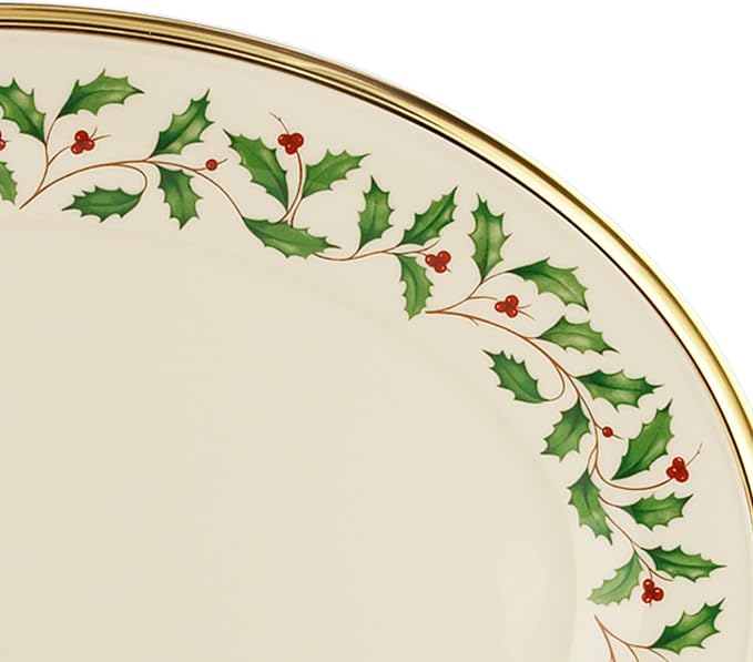 Lenox Holiday Oval 13-Inch Porcelain Christmas Serving Platter | dishwasher - Image 2