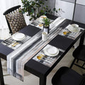 Black and Grey Modern Table Runner and Place Mats Set of 6 Abstract Black and by TQFZP