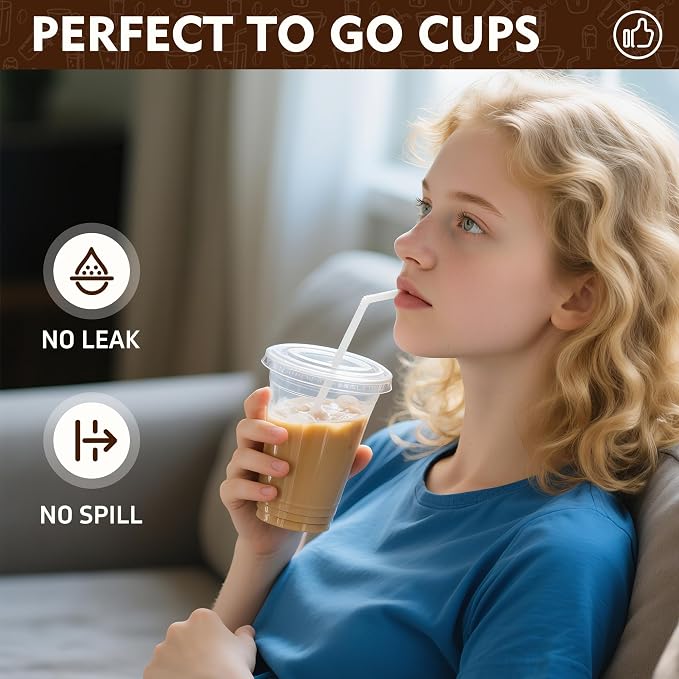 YEEHAW 16 oz 100 Pack Disposable Iced Coffee Cups - Image 4