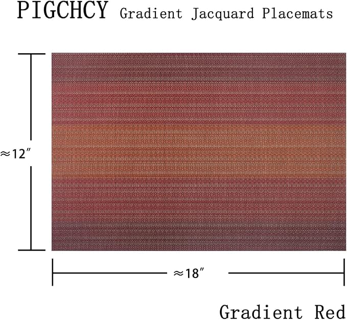 PIGCHCY Placemats Set of 8 Washable Durable Placemat Vinyl Heat Resistant - Image 2