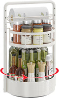 Rotating Spice Rack with Paper Towel Holder, Durable Iron, Seasoning Organizer by CLOKTA