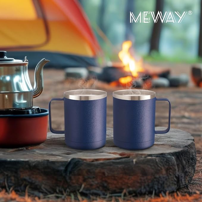 MEWAY 12oz Coffee Mug With Handle 4 Pack Bulk, Stainless Steel Insulated Travel - Image 8