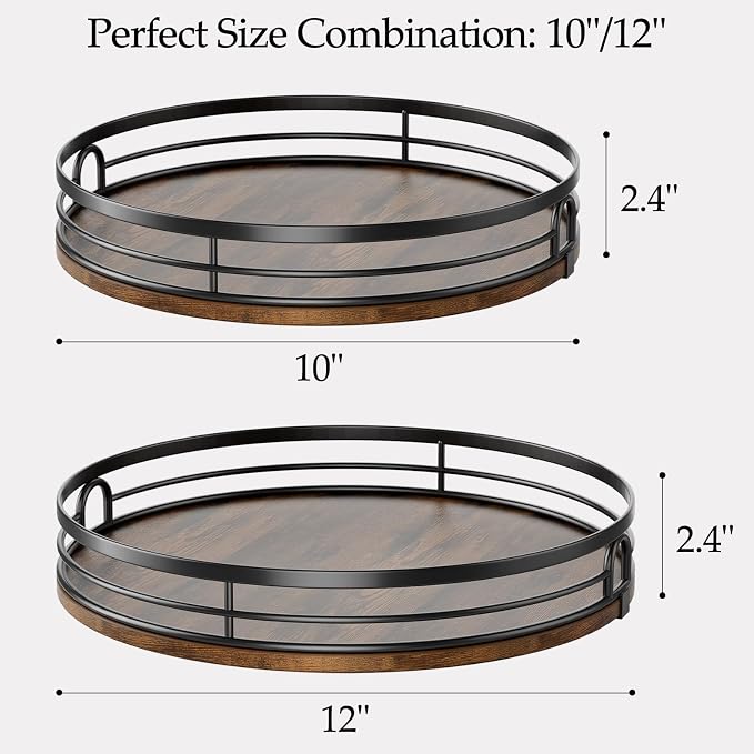 LAMU 2 Pack 10'' 12'' Lazy Susan Turntable Organizer - Image 2