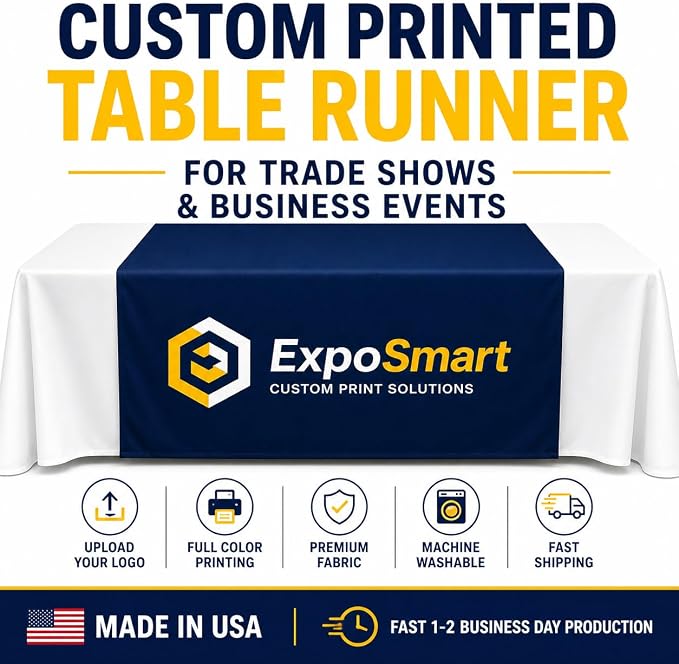Custom Table Runner with Business Logo, Ships Next Day Made in USA - Image 2