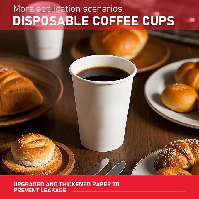 100 Pack 8 oz Paper Cups, Disposable Coffee Cups, or Juice - Image 5