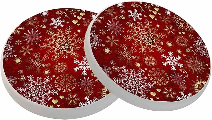 oFloral Gold White Snowflake Coasters by oFloral