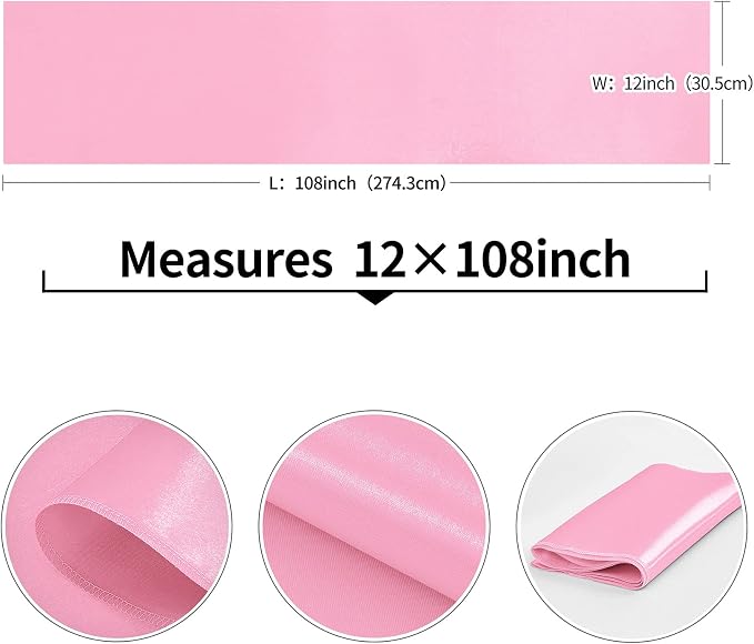 10-Pack Pink Satin Table Runner 12 x 108 Inch Long Bright and Smooth Silk - Image 3