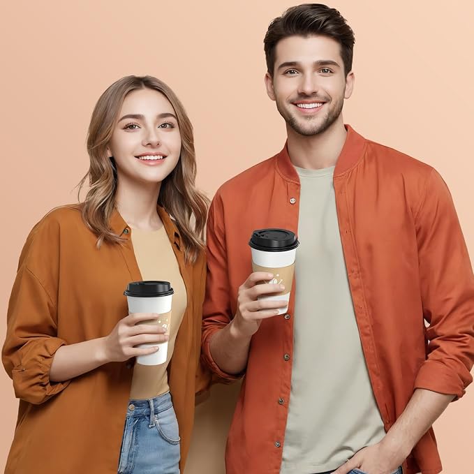 Coffee Cups with Lids and Sleeves, 16 oz 300 Pack To Go Cups with Lids - Image 6