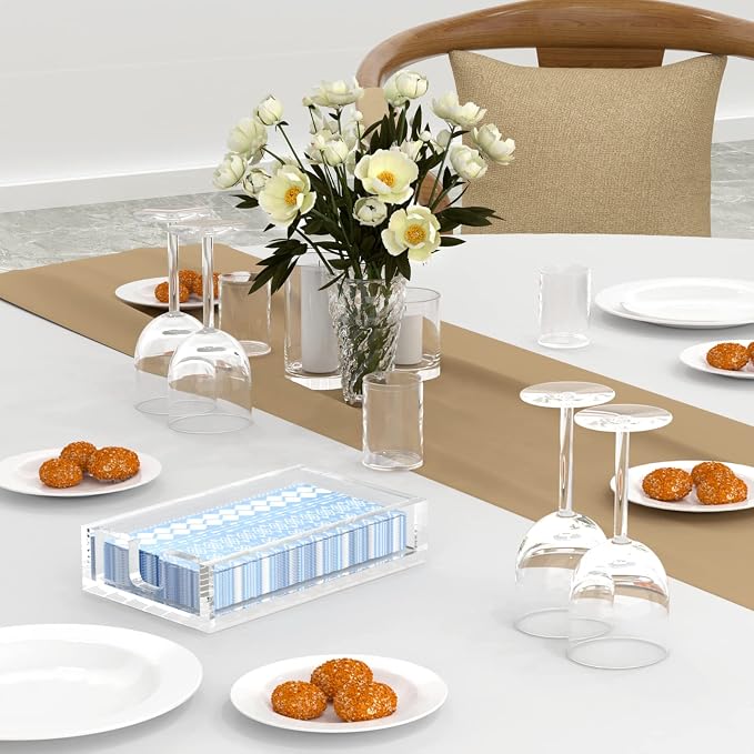 Acrylic Napkin Holder for Bathroom, Guest Towel Holder Tray（Clear） | 8mm Thick - Image 6